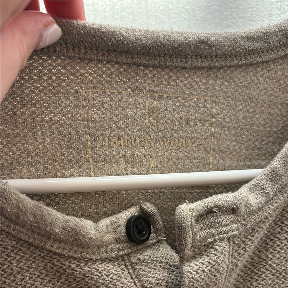 Mutual Weave Men's Beige Sweater - Picture 2 of 4